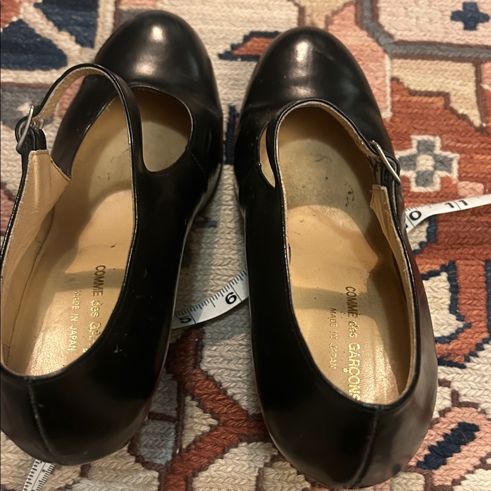 Vintage 90s Comme des Garcons Black Mary Jane Heels Made in Japan - Picture 5 of 7